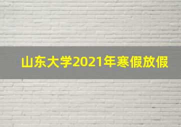 山东大学2021年寒假放假