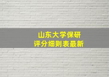 山东大学保研评分细则表最新