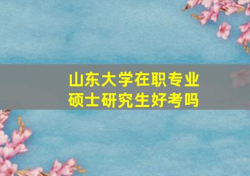 山东大学在职专业硕士研究生好考吗