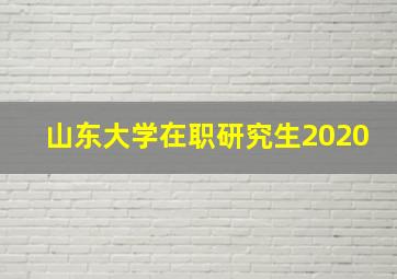 山东大学在职研究生2020