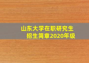 山东大学在职研究生招生简章2020年级