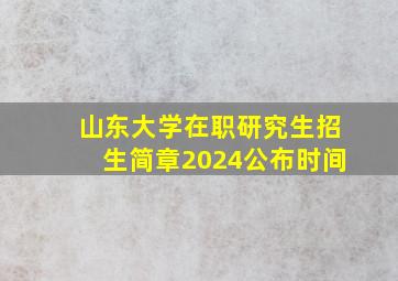 山东大学在职研究生招生简章2024公布时间