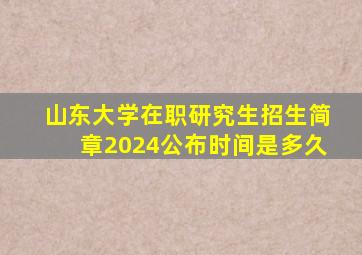 山东大学在职研究生招生简章2024公布时间是多久