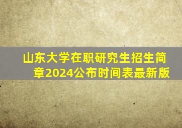 山东大学在职研究生招生简章2024公布时间表最新版