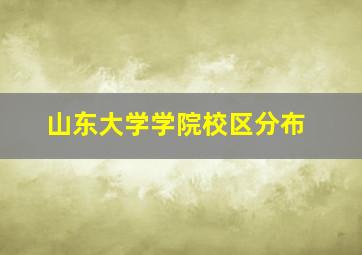 山东大学学院校区分布