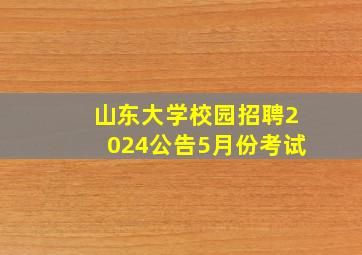 山东大学校园招聘2024公告5月份考试