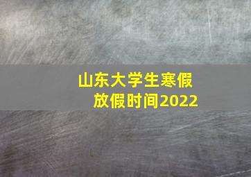 山东大学生寒假放假时间2022