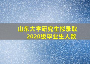 山东大学研究生拟录取2020级毕业生人数