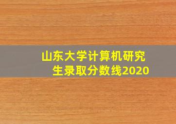 山东大学计算机研究生录取分数线2020