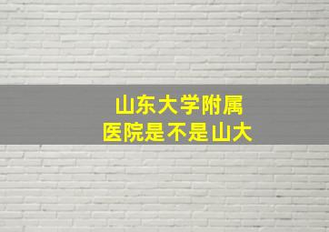 山东大学附属医院是不是山大