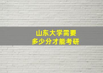 山东大学需要多少分才能考研