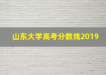 山东大学高考分数线2019