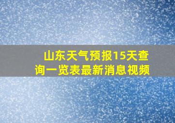 山东天气预报15天查询一览表最新消息视频