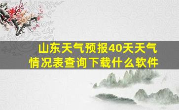 山东天气预报40天天气情况表查询下载什么软件