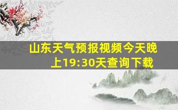 山东天气预报视频今天晚上19:30天查询下载