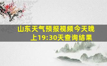 山东天气预报视频今天晚上19:30天查询结果