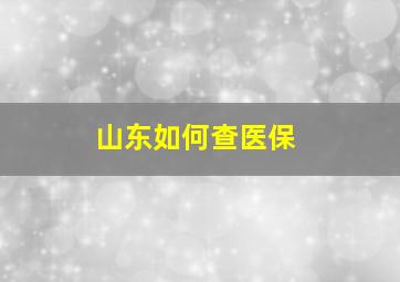 山东如何查医保