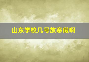 山东学校几号放寒假啊