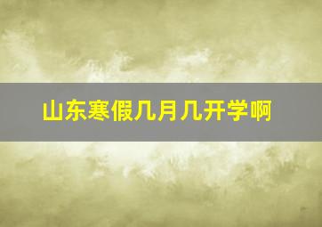 山东寒假几月几开学啊