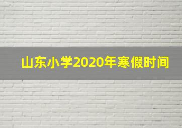 山东小学2020年寒假时间