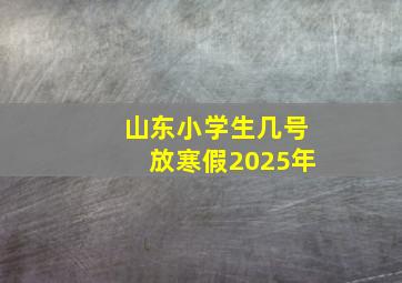 山东小学生几号放寒假2025年