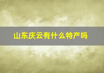 山东庆云有什么特产吗