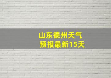 山东德州天气预报最新15天