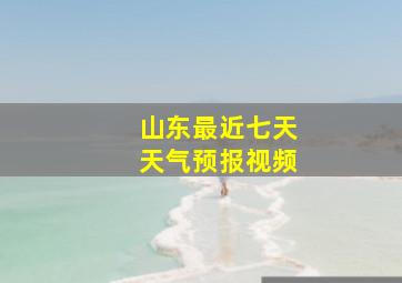 山东最近七天天气预报视频