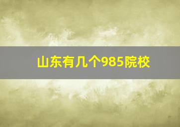 山东有几个985院校