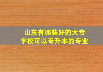 山东有哪些好的大专学校可以专升本的专业