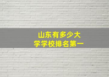 山东有多少大学学校排名第一