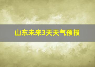 山东未来3天天气预报