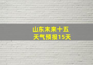 山东末来十五天气预报15天