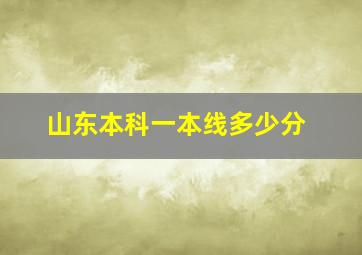 山东本科一本线多少分