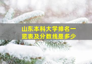 山东本科大学排名一览表及分数线是多少