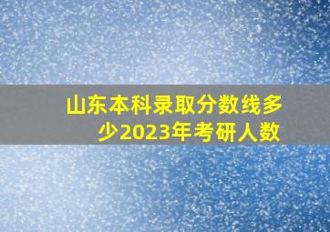 山东本科录取分数线多少2023年考研人数