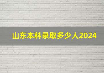 山东本科录取多少人2024