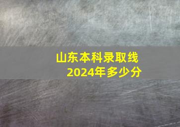 山东本科录取线2024年多少分