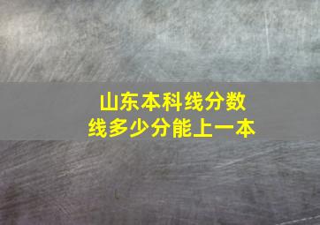 山东本科线分数线多少分能上一本