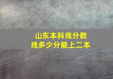 山东本科线分数线多少分能上二本