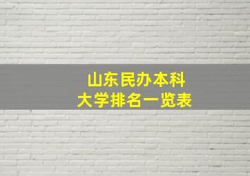 山东民办本科大学排名一览表