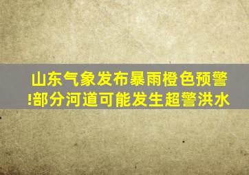 山东气象发布暴雨橙色预警!部分河道可能发生超警洪水