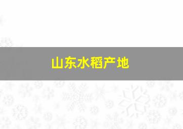 山东水稻产地