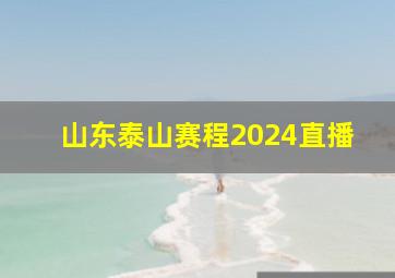 山东泰山赛程2024直播