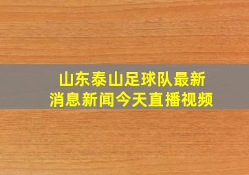 山东泰山足球队最新消息新闻今天直播视频