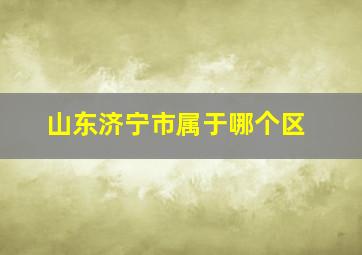 山东济宁市属于哪个区