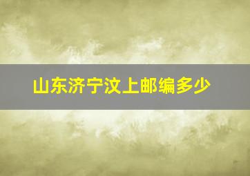 山东济宁汶上邮编多少