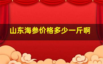 山东海参价格多少一斤啊