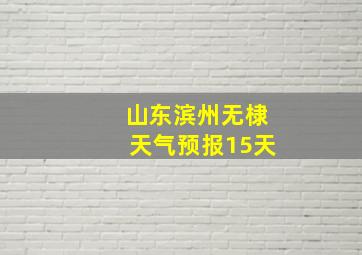 山东滨州无棣天气预报15天