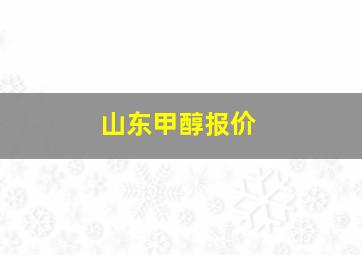 山东甲醇报价